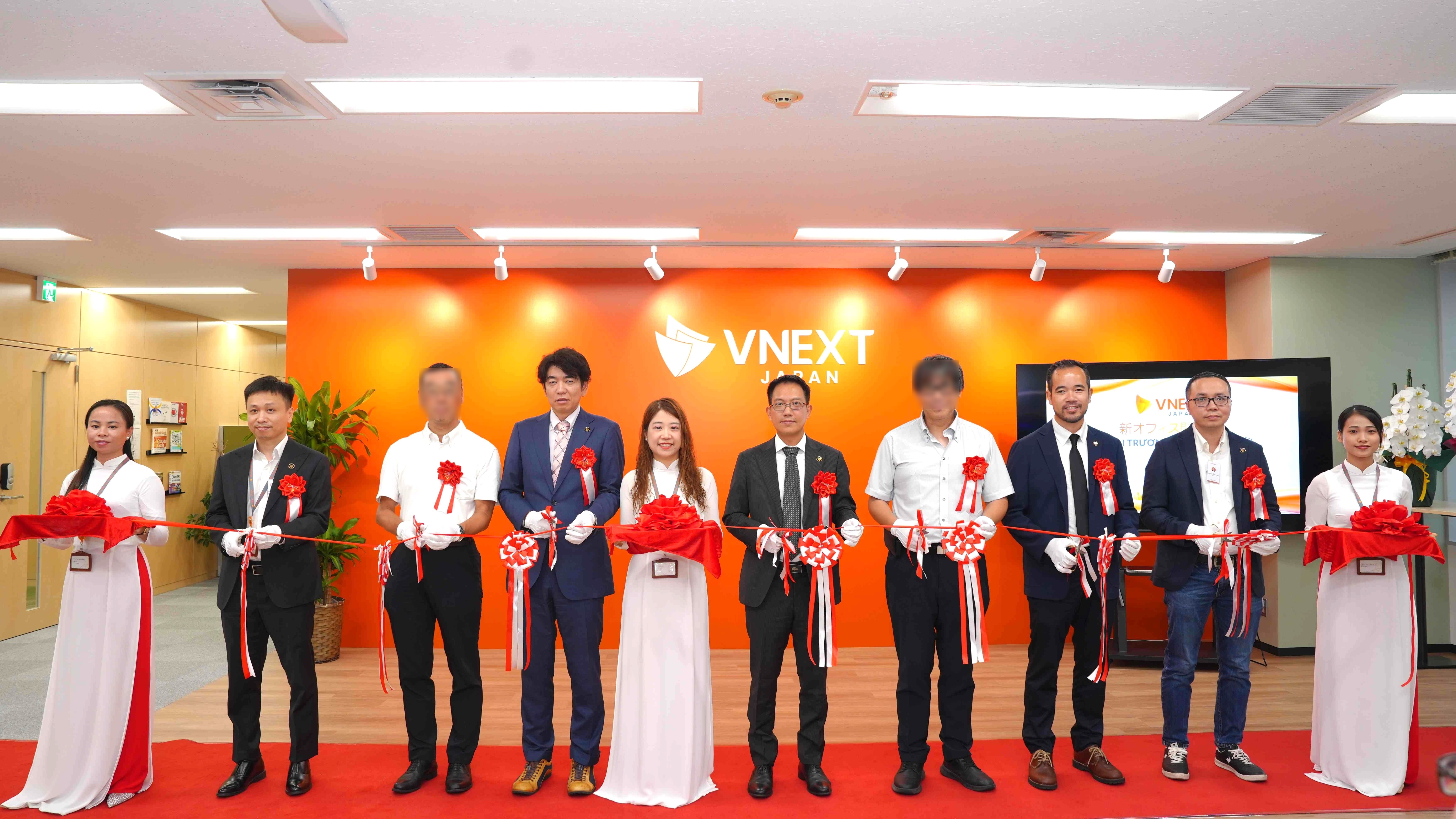 VNEXT leadership and guests at the ribbon-cutting ceremony of the new Tokyo office